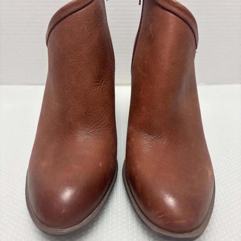 NWOT: Lucky Brand Heeled Brown Leather Booties Boots Women's Size 11 - 2128 - Picture 6 of 10